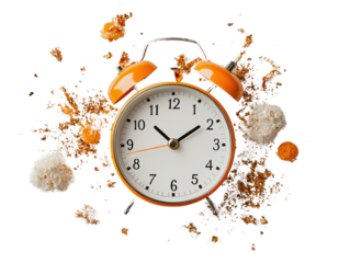 Vintage alarm clock with colorful stones