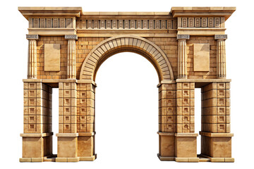 Obraz premium Ancient Egyptian Stone Archway on transparent background 