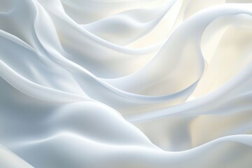 Obraz premium A background featuring flowing white abstract waves, creating a serene atmosphere.