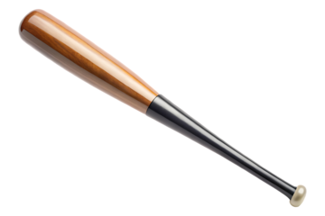 Baseball bat, sleek design isolated on transparent background 