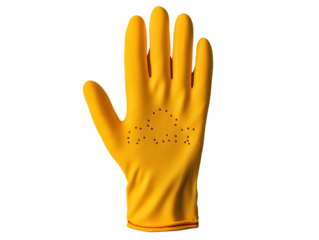 Yellow rubber glove, white isolate background