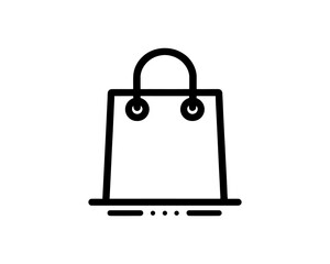Black Shopping Bag Icon Vector Illustration for Business and Travel