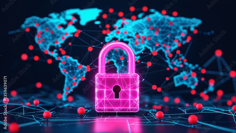 Poster cyber security network. data protection concept,security, protect business and financial transaction
