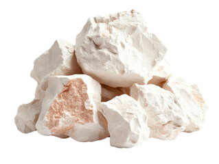 White rock stones, white isolated background