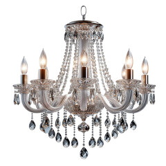 Elegant Crystal Chandelier isolated on white background