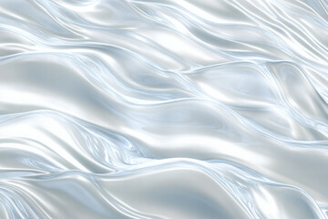 Obraz premium Fluid and silvery folds cascade in an abstract, undulating pattern, catching light in soft, luminous highlights.