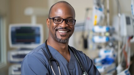 Obraz premium portrait of a Smiling male physician in the hospital