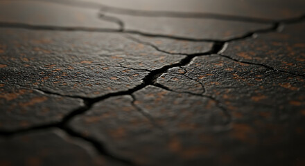 Obraz premium Cracked Earth Texture Dark Brown, Dry, and Weathered Surface