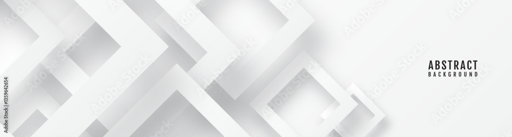 Aufkleber 3d white geometric abstract background overlap layer on bright space with rhombus effect decoration.