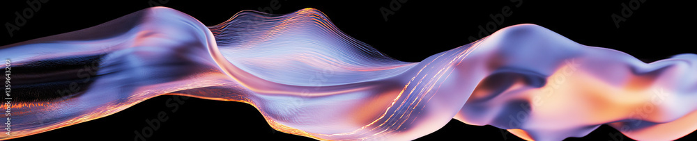 Poster abstract digital rendering of flowing translucent form