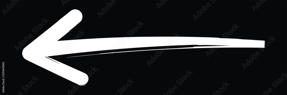 Poster white horizontal long arrow. straight white arrow cursor, horizontal element, thick pointer vector i