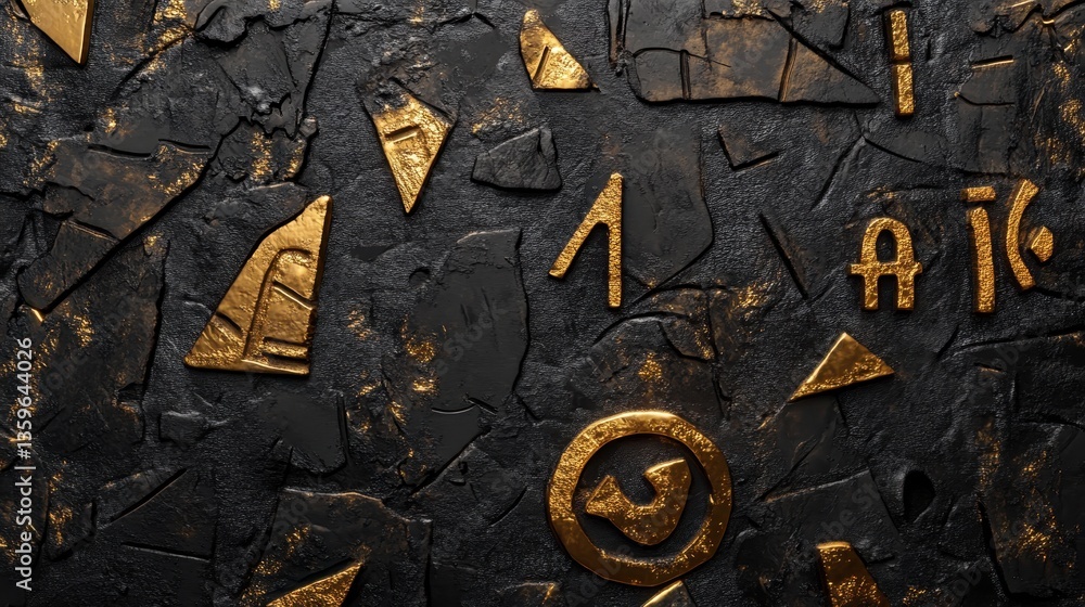 Poster ancient markings: abstract patterns of weathered textures on a textured background. a close-up revea