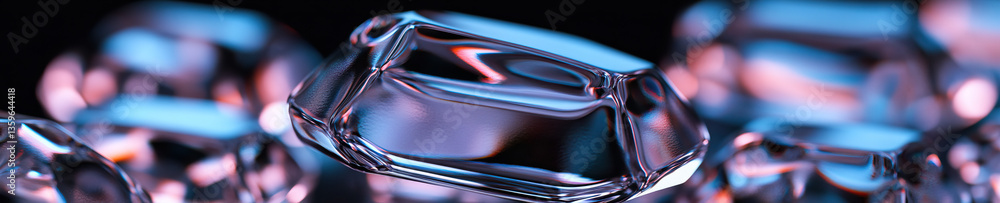 Poster close-up of illuminated faceted glass objects