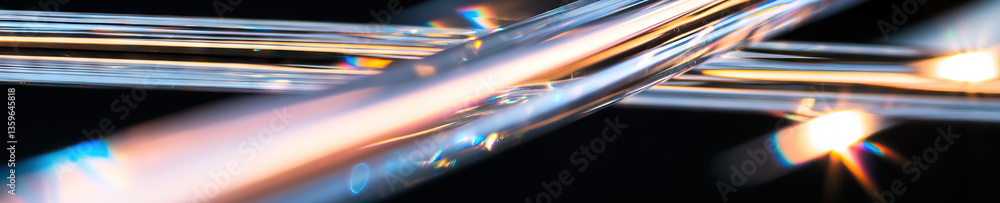 Poster intersecting transparent tubes with internal illumination