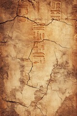 Ancient Hieroglyphs: The texture of cracked and aged stone is marked with ancient hieroglyphs, revealing the story of a civilization and echoing with the past.