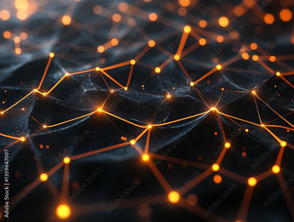 Poster intricate neural connections with glowing nodes digital realm visual art futuristic environment abst