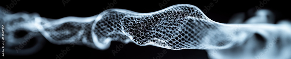 Poster abstract digital mesh structure rendering