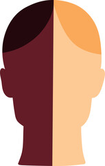 Face split in two colours