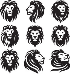 Fototapeta premium Black mandala animal face silhouette victor isolated on the white background.