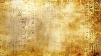 Fototapeta premium Ancient Egyptian Papyrus: An aged papyrus scroll etched with hieroglyphs, evoking the splendor of ancient Egypt and its rich heritage, a testament to history.