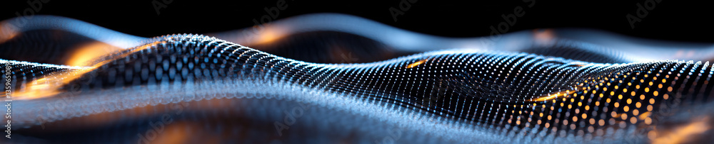 Poster abstract waveform of interconnected points