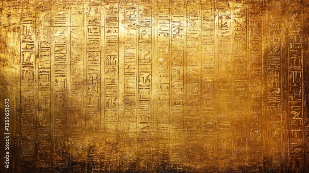 Aufkleber ancient legacy: this artwork is depicting a weathered surface adorned with intricate ancient hierogl