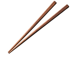 Wooden chopsticks on a white background