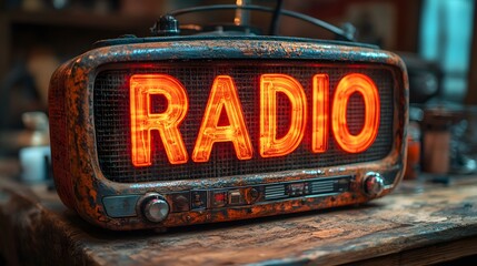 Intricately Crafted World Radio Day Banner Featuring Bold Display of RADIO with Dynamic Retro and Modern Vibe