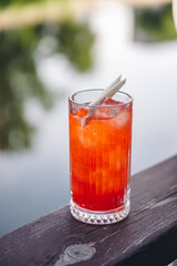 Summer Cocktails with River Background