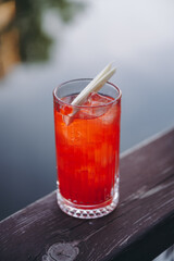Summer Cocktails with River Background