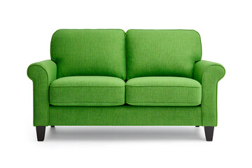 Comfortable green armchair isolated on white background