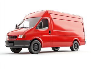 Red Delivery Van: A Clean, Modern Render