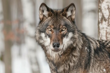 Ultra Quality Picture of Black Wolf in the Forest  Wildlife Portrait