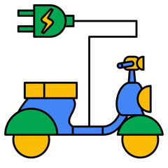 Electric scooter  Filled outline icon
