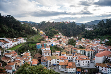 Fototapeta premium The town of Cudillero seen from a viewing point.