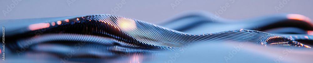 Poster abstract metallic undulating surface with linear texture