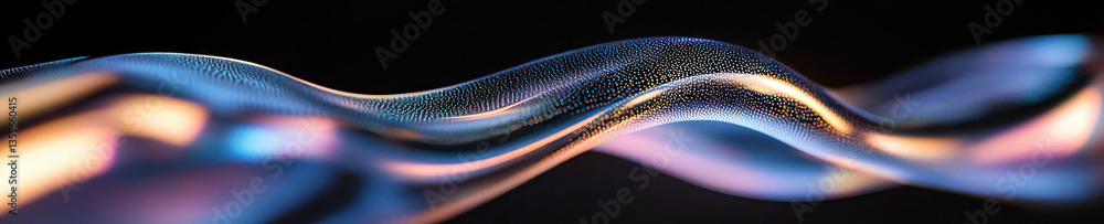 Poster abstract particle waveform with gradient coloration