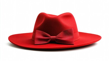 Elegant Red Hat with Bow – Stylish Fashion Accessory