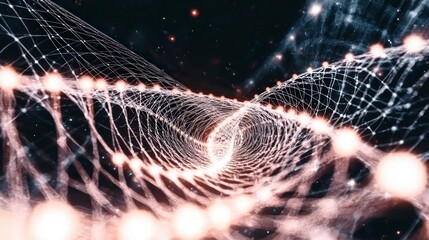 Glowing DNA Helix  Digital Network  Abstract Background