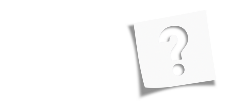 	
Note paper with question mark on transparent or white background