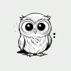 Fototapeta premium Adorable Cartoon Owl Illustration: A Cute and Whimsical Design