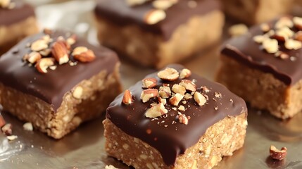 Delicious Chocolate Almond Bars Dessert Squares Homemade Sweet Treats