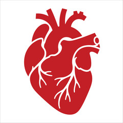 Red Human Heart Symbol – Health & Medicine Vector Graphic