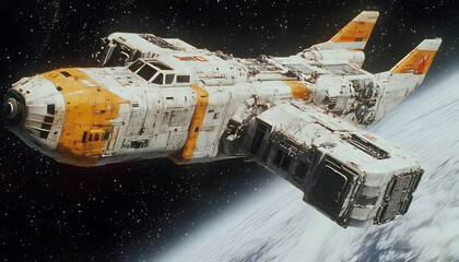 Damaged Spaceship In Orbit