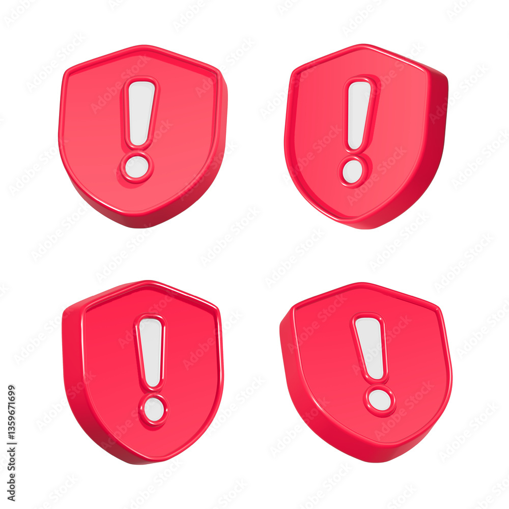 Poster caution icon 3d rendering realistic symbol