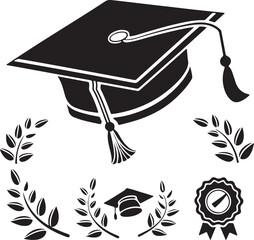 Graduation cap and diploma celebrating academic achievement