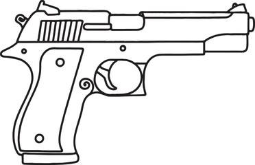 vector illustration of a pistol