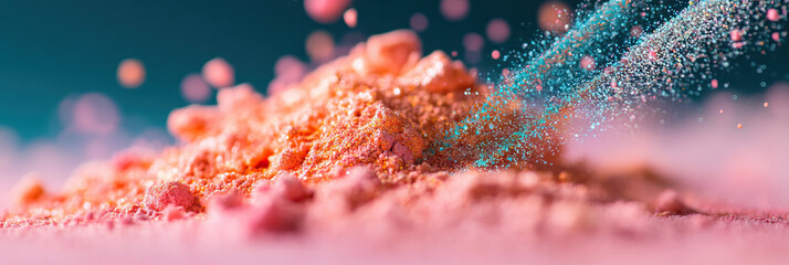 Pink Powder and Teal Glitter Dispersion