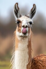 Obraz premium Playful llama with cheeky pose