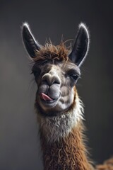 Obraz premium Playful llama with a smile